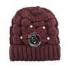 Novo Chapéu de Lã Feminino de Inverno Espessado Lã Quente Chapéu Moda Jacquard Tridimensional Cachecol Tricô Chapéu de Velho