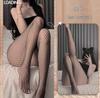 Medias de Seda Brillantes con Diamantes para Celebridades de Internet con Pedrería Malla Rombo Jacquard de Seda Medias Pantimedias Finas Sexy Anti-gancho Seda Negra