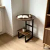 Mesa lateral para sofá con múltiples opciones de color, almacenamiento de doble capa, mesa de centro redonda pequeña que ahorra espacio para sala de estar y dormitorio, suministro de comercio exterior transfronterizo