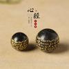 Retro Zen Tradicional Patrimonio Cultural Inmaterial Procesamiento Medicina Tradicional China Cuentas Aromáticas Bronceado Corazón Cinco Elementos Clásicos Cuentas Redondas Negras Cuentas para Manualidades