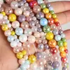 Estilo ins cor de doce contas de vidro cristal redondo cor mista produtos semi-acabados com contas 6~10mm em estoque cor arco-íris contas soltas