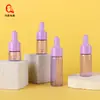 Botella de Vidrio Nueva de Alta Calidad para Aceite Esencial Morada Múltiples Especificaciones 5ml 10ml 15ml 22ml Botella Gotero con Punta de Plástico