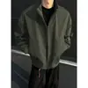 Artículo popular de transmisión en vivo, chaqueta limpia de moda disponible, prenda exterior holgada para hombre, cuello alto moderno, top juvenil con cremallera