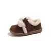 Sapatos de Pelúcia Quentes de Algodão para Meninas 2026 Estilo Inverno Bebês Meninas Mocassins Estilo Britânico Crianças Pequenas Mocassins Versáteis
