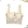 Corset de osso de peixe super fada com plumas de avestruz de alta qualidade, europeu e americano, transfronteiriço, sexy para mulheres, faz seios grandes parecerem menores, camisola de plumas para mulheres