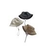 Sombrero de pescador estilo Harajuku japonés elegante, de color liso, con parte superior plana y ala ancha, para niños, sombrero de cubo, sombrero para el sol para bebés, sombrero de lavabo