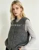 Suéter de malha com gola redonda, design vazado, respirável, colete com padrão xadrez, estilo europeu e americano transfronteiriço da Amazon para mulheres