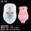 Molde de silicona de cerdito molde de jabón hecho a mano de cachorro molde de silicona de pastel de mousse de chocolate de dibujos animados helado
