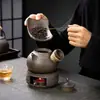 Fogão de chá assado vela aquecedor de chá fogão de chá aprimorador de aroma de chá telha de chá para assar difusor de borra de café de cedro incensário de cerâmica
