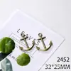 Pulsera de Accesorios para Joyería de Aleación al por Mayor 32*25mm Ancla de Mar de Aleación Ancla de Barco Marino Timón Colgante de Collar DIY