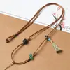 Cuerdas de cuero encerado semiacabadas para manualidades de jadeíta, ágata y jade Hetian, cordones ajustables para colgantes de jadeíta al por mayor