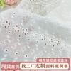 Exquisita tela de encaje de algodón tela de bordado de algodón calado tela de algodón de estilo japonés bordado perforado blanco