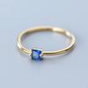 Anillo de circón cuadrado azul versión coreana de moda fría personalidad amigas anillo geométrico fino abierto al por mayor