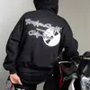 Sudadera con capucha holgada para hombre y mujer, estilo Hip-Hop Rock Deportivo Oscuro Europeo y Americano, con estampado de letras, Sudadera sencilla, Pantalones de chándal