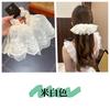 Elástico de Cabelo Estilo Saia Dupla Camada de Renda, Acessório de Cabelo Elegante, Elástico para Rabo de Cavalo Baixo, Scrunchie Doce, Scrunchies para Atacado