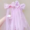 Horquilla de Velos de Moño de Cinta de Ensueño para Niñas, Accesorio de Peinado Prop para Sesión de Fotos de Cumpleaños Super Hada