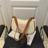 Bolsa de Ombro Tecida de Palha Clássica de Verão para Mulheres, Nova Bolsa Quadrada Pequena Casual para o Dia a Dia, Bolsa Tecida Versátil