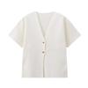 Comercio Exterior 2025 Nueva Primavera Estilo Europeo y Americano Moda Versátil Plano Manga Corta Cuello en V Chaqueta Cárdigan Tejida Tops de Mujer