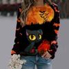 2022 nova série engraçada de Halloween cor combinando Amazon popular feminina estampada de manga comprida fábrica de camisetas atacado