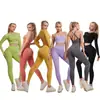 Liquidação Final Conjunto de Yoga Fitness Sem Costura Transfronteiriço Levanta Bumbum Elástico Fitness Esportivo Top de Yoga Leggings de Fitness de Cintura Alta