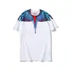 Fornecimento transfronteiriço atacado INS Europa e Estados Unidos marca da moda MB manga curta masculina e feminina cores de amantes asas de pena clássica T-shirt de meia manga