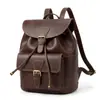 Mochila Malun Te de Cuero Genuino de Gama Alta Piel Crazy Horse para Tableta de 9 Pulgadas Mochila para Mujer Casual de Viaje Mochila para Mujer de Moda