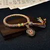 Pulsera Original Tejida a Mano con Nudo Vajra Thangka Ocho Deidades Guardianas Pulsera de Tara Verde Sala de Transmisión en Vivo