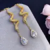 ¡Aretes de Aguamarina Natural, Cristalinos! Piedra Principal 4*6mm, Montado en Plata 925, Proceso de Electrochapado