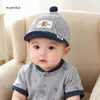 Gorros para Bebé para Primavera y Otoño, Gorras tipo Pato, Uso Reversible, Sombreros de Sol de Ala Suave Rayados para Niños y Niñas, Gorros de Tela