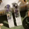 Marcador de Página Metálico Vazado Estilo Ins Pintura Famosa Floral Vintage Romântico Marcador de Página de Leitura com Padrão Floral de Alto Valor
