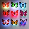 Luz nocturna de mariposa luminosa de colores LED en caja transfronteriza, cambio de color, venta al por mayor, pegatina de pared tridimensional con simulación 3D, novedad, superventas