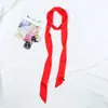 Bufanda de Seda Delgada Estrecha Larga Monocromática de Amazon Transfronteriza Bufanda Pequeña de Color Sólido de Gama Alta Cinta Versátil Estilo Coreano para Bolso
