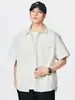 Ropa para Hombre Fengshe / Camisa de manga corta para hombre con cuello de solapa, estilo retro japonés, versátil, casual, chaqueta tipo camisa simple para adolescentes