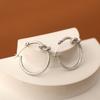 Novos Brincos Minimalistas Tendência Redondos com Nó Circular Liso de Nicho Estilo Coreano, Geométricos