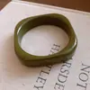 Pulseras Cuadradas y Redondas de Resina con Degradado Transfronterizas Europeas y Americanas, Pulseras Exageradas de Moda y Únicas, Joyería de Lujo Ligero y de Alta Gama al por Mayor