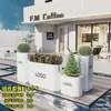 Suporte de Flores de Aço Inoxidável para Exterior Vaso de Flores Varanda Sala de Estar Vaso de Chão Pátio Calha de Flores Divisória de Cerca Caixa de Plantio Canteiro de Flores