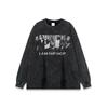 Ropa de Hombre Hip Hop Estilo Americano High Street Nacional Trendy Lavado Retro Vintage Camiseta de Manga Larga Estilo Lazy Top Básico para Hombres y Mujeres