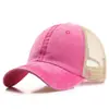Gorra de béisbol transpirable de color lavado a juego de malla para hombre 2025 estilo coreano primavera y verano gorra versátil sombrero de sol para mujer