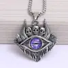 Ojo de Demonio Dominante Satanás Terremoto Cuerno de Fantasma Collar Hermandad Personalidad de Moda Hip Hop Versátil Colgante Cadena para Suéter