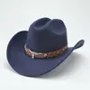 Chapéus de Comércio Exterior Transfronteiriço para Homens e Mulheres, Chapéus de Cowboy Ocidentais, Acessórios de Cabeça de Touro, Chapéus de Feltro, Chapéus de Lã Estilo Étnico, Chapéus Panamá