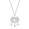 Colar com Pingente de Prata Esterlina S925 Ruyi Cadeado de Segurança Feminino Pingente Ruyi Auspicioso Boa Sorte Estilo Nacional Design de Bênção Corrente para Clavícula