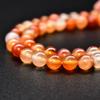 Cuentas sueltas de ágata roja natural de comercio fundido Ming, cuentas redondas de ágata roja anaranjada, pulsera tejida a mano, collar, joyería al por mayor