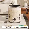Nueva Sala de Té de Estilo Chino, Casa de Té, Cubo de Basura Redondo de Cuero, Uso en Habitación de Hotel, Sala de Estar Retro de Estilo Chino, Alto Valor Estético