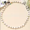 Collar de Perlas Barrocas de Doble Cara con Circonita Negra y Perlas Naturales, Collar Hecho a Mano con Cuentas para Mujer, Venta al por Mayor Transfronteriza