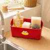 Estante organizador multifuncional para líquido lavavajillas del hogar, organizador para fregadero de cocina, cesta escurridora, caja de almacenamiento para fregadero DZ