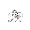 12x11mm 0,54g Prata Antiga Acessórios para Joias DIY Artesanal Animal Fofo Flor Elefante Pingente