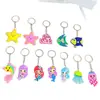 Llavero de goma suave de PVC de la serie vida marina de dibujos animados, colgante para bolso, colgante decorativo, llavero, diseño personalizado creativo
