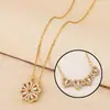Amazon Europeo y Americano Microincrustado Circonita Abierto y Cerrado Colgante de Cuatro Hojas Collar Amor Plegable Creativo Cadena para Clavícula Joyería de Cobre