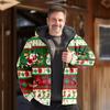 Nueva Chaqueta Acolchada de Algodón Punk de Invierno para Hombre 2024 Cárdigan Estampado Digital Moda Urbana Chaqueta Acolchada de Algodón con Capucha