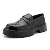 Mocasines gruesos de estilo británico para hombre de gran tamaño transfronterizos, nuevos zapatos formales de negocios de moda, zapatos casuales de cuero sin cordones de punta redonda
